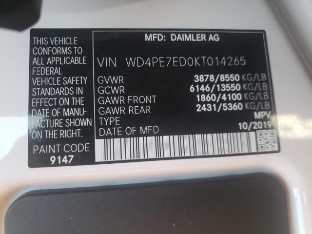 2019 MERCEDES-BENZ SPRINTER 1 WD4PE7ED0KT014265