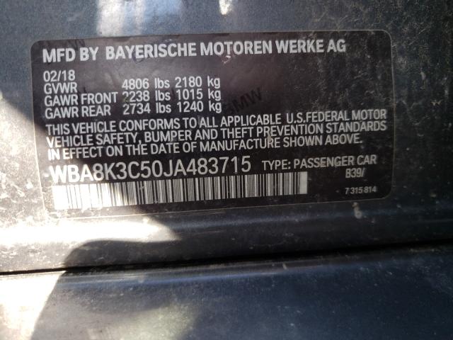 2018 BMW 330 XI WBA8K3C50JA483715