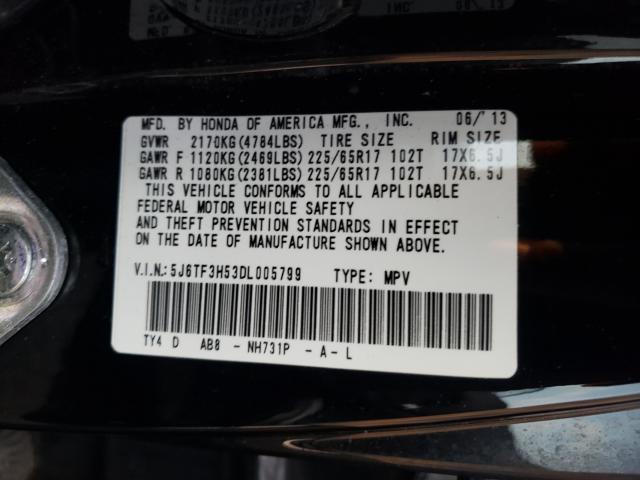 2013 HONDA CROSSTOUR 5J6TF3H53DL005799