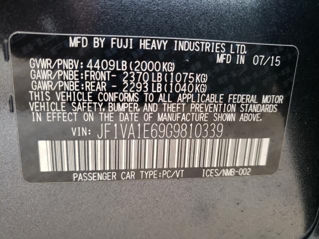 2016 SUBARU WRX PREMIU JF1VA1E69G9810339
