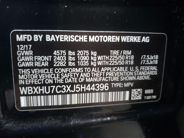 2018 BMW X1 SDRIVE2 WBXHU7C3XJ5H44396