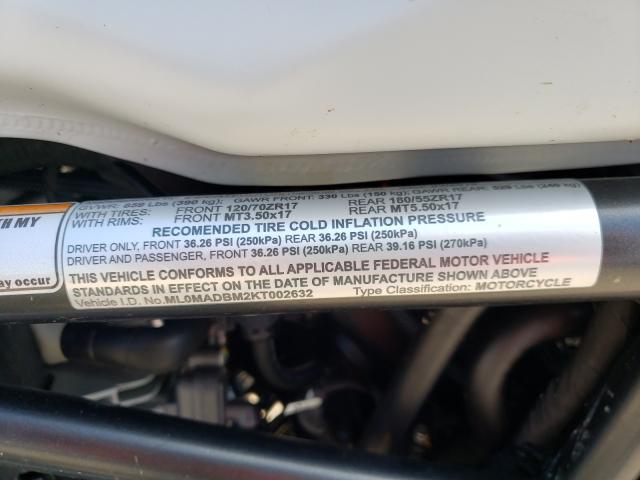 2019 DUCATI MONSTER 79 ML0MADBM2KT002632
