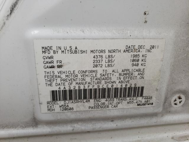 2012 MITSUBISHI GALANT ES 4A32B3FF9CE014029