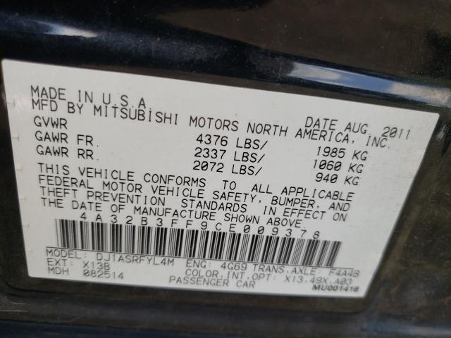 2012 MITSUBISHI GALANT ES 4A32B3FF9CE009378