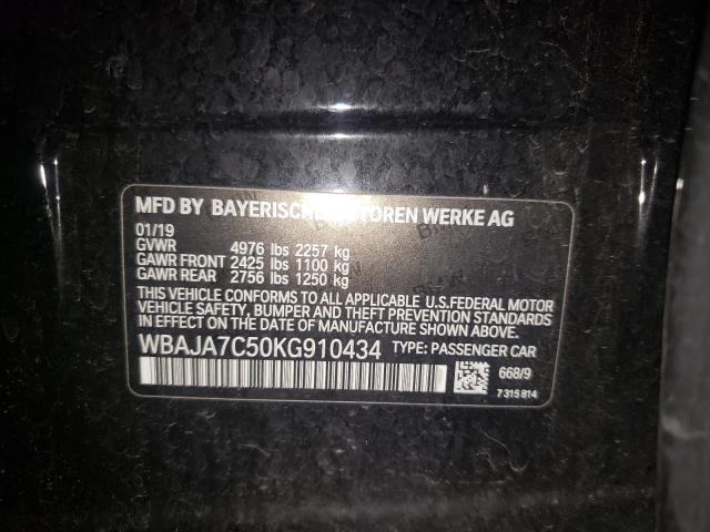 2019 BMW 530 XI WBAJA7C50KG910434