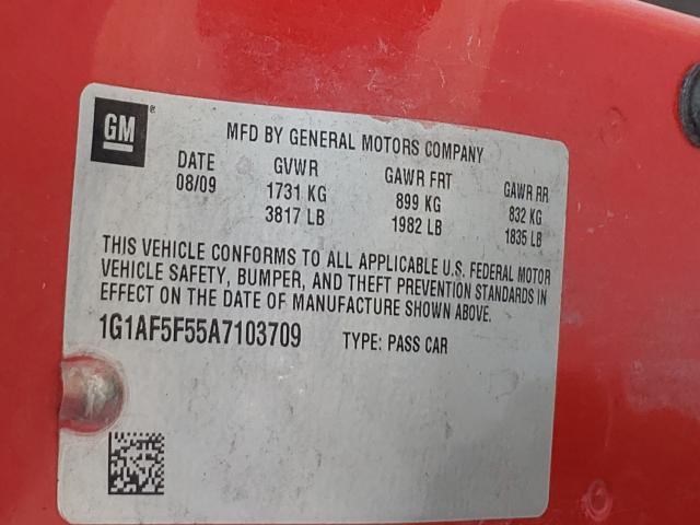 2010 CHEVROLET COBALT 2LT 1G1AF5F55A7103709
