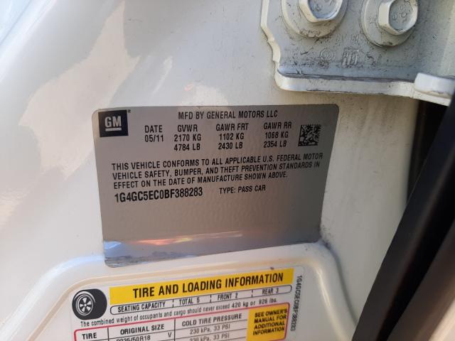 2011 BUICK LACROSSE C 1G4GC5EC0BF388283