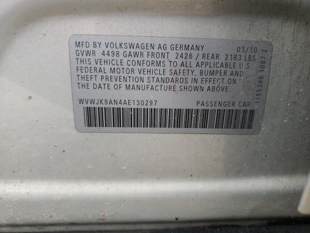 2010 VOLKSWAGEN PASSAT KOM WVWJK9AN4AE130297