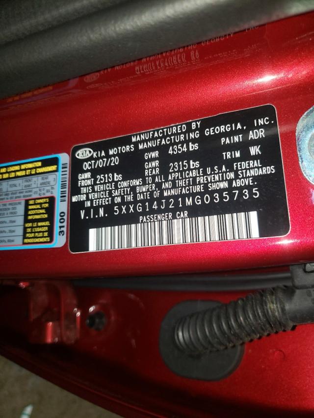 2021 KIA K5 LXS 5XXG14J21MG035735