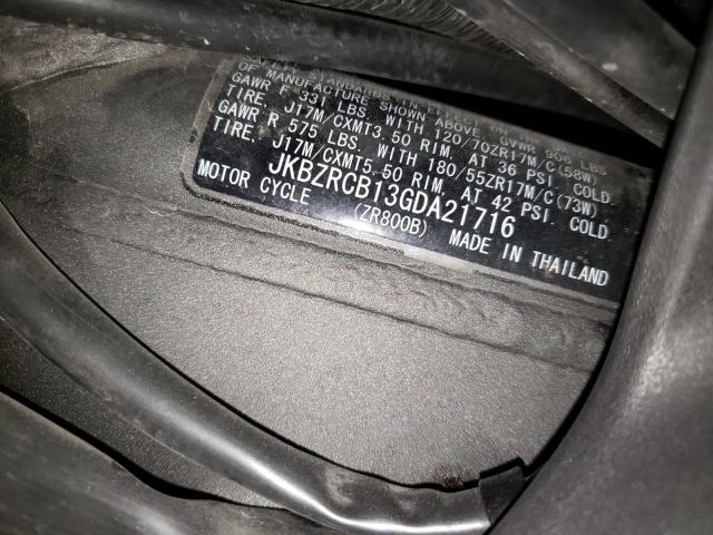 2016 KAWASAKI ZR800 B JKBZRCB13GDA21716