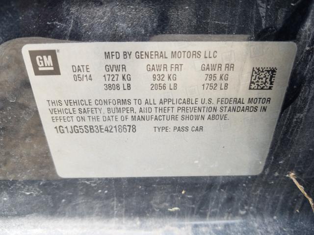 2014 CHEVROLET SONIC RS 1G1JG5SB3E4218678