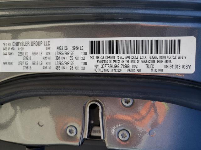 2010 DODGE RAM 2500 3D7TP2HL6AG171888