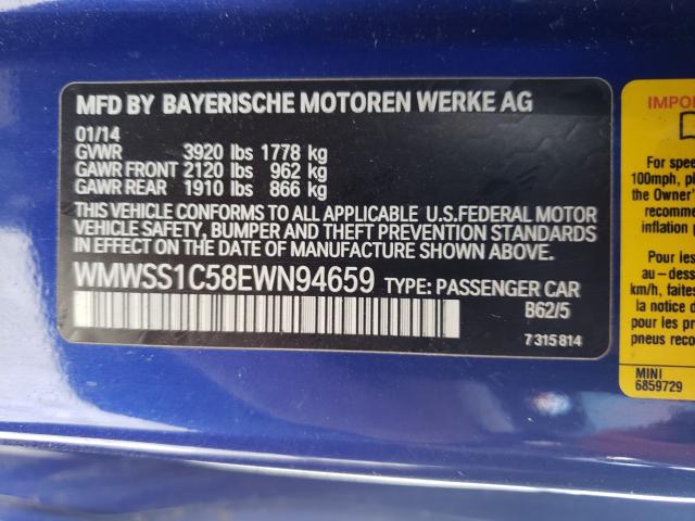 2014 MINI COOPER PAC WMWSS1C58EWN94659