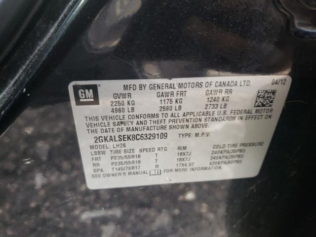 2012 GMC TERRAIN 2GKALSEK8C6329109