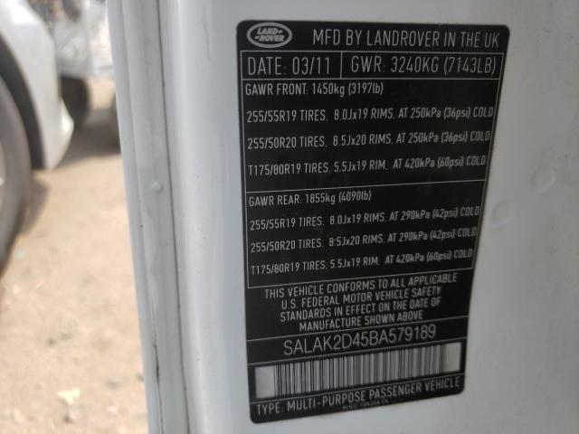 2011 LAND ROVER LR4 HSE LU SALAK2D45BA579189