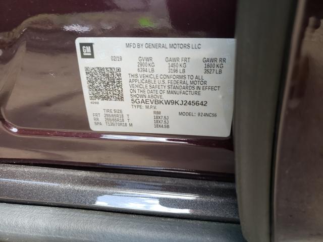 2019 BUICK ENCLAVE PR 5GAEVBKW9KJ245642