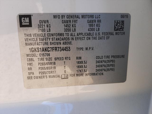 2015 GMC YUKON SLE 1GKS1AKC7FR734453