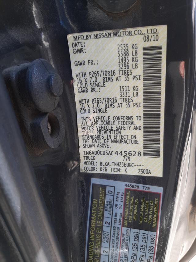 2010 NISSAN FRONTIER 1N6AD0CU5AC445628