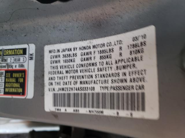 2010 HONDA UK JHMZE2H74AS033108