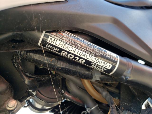 2012 HONDA CBR250 R MLHMC4104C5200351