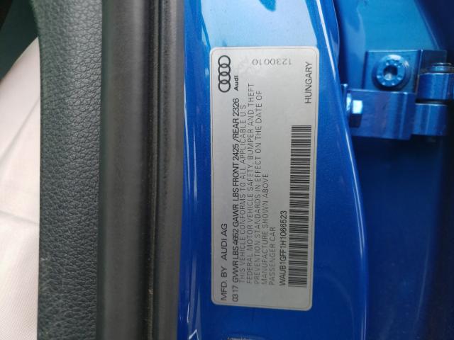 2017 AUDI S3 PREMIUM WAUB1GFF1H1066523