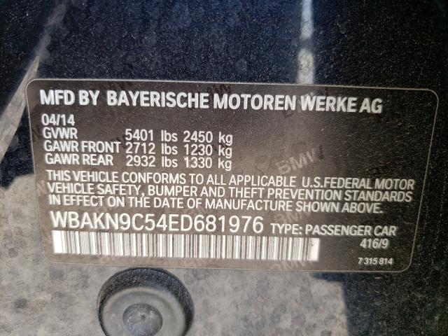 2014 BMW 550 I WBAKN9C54ED681976