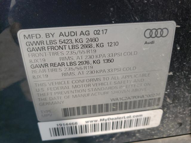 VIN WA1C2AFP0HA100276 2017 Audi Q5, Premium no.10