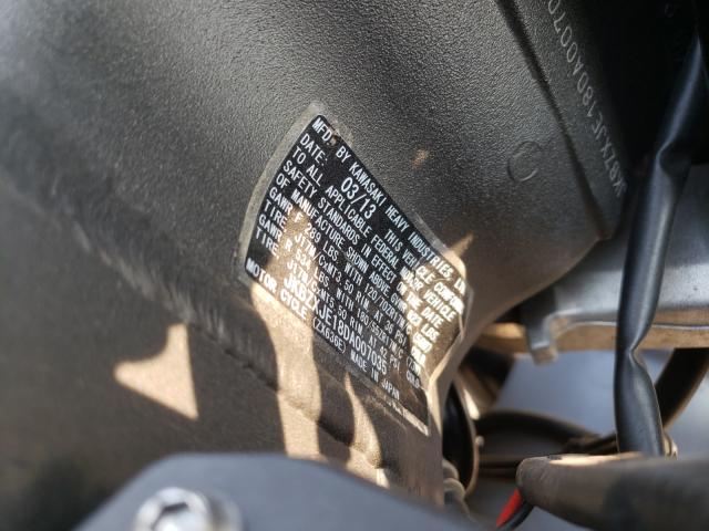 2013 KAWASAKI ZX636 E JKBZXJE18DA007035