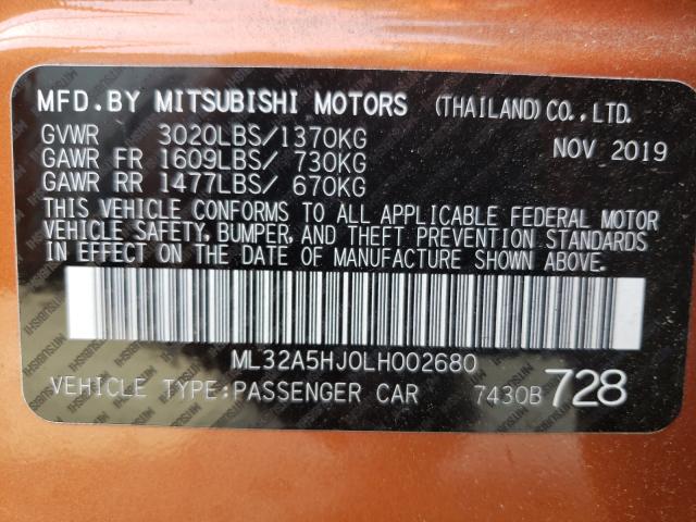 2020 MITSUBISHI MIRAGE LE ML32A5HJ0LH002680