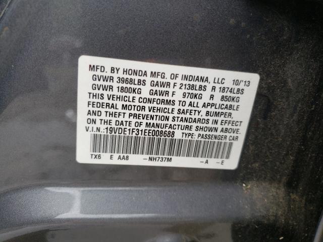 2014 ACURA ILX 20 19VDE1F31EE008688