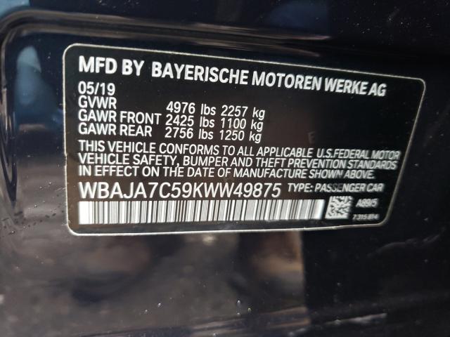 2019 BMW 530 XI WBAJA7C59KWW49875