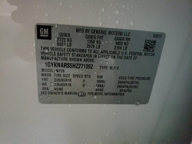 2017 CADILLAC XT5 1GYKNARS5HZ271092