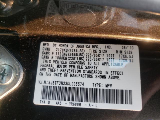 2013 HONDA CROSSTOUR 5J6TF3H33DL005574