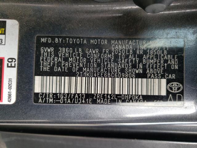 2011 TOYOTA MATRIX 2T1KU4EE6BC609806