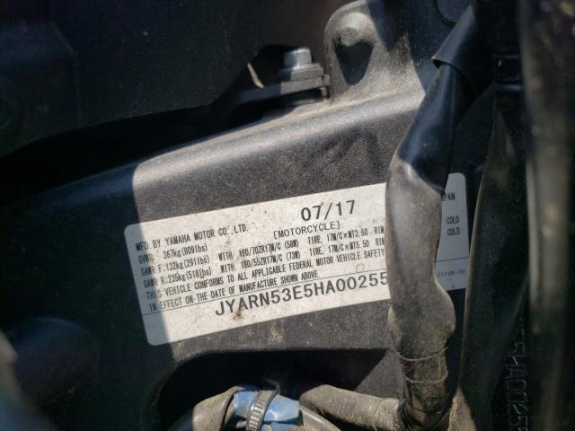 2017 YAMAHA FZ09 JYARN53E5HA002552