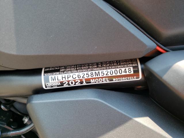 2021 HONDA CBR500 RA MLHPC6258M5200048