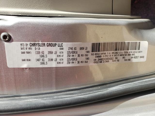 2010 CHRYSLER TOWN&COUNT 2A4RR5DX3AR343663