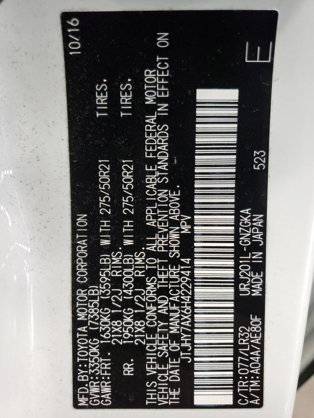 2017 LEXUS LX 570 JTJHY7AX6H4229414