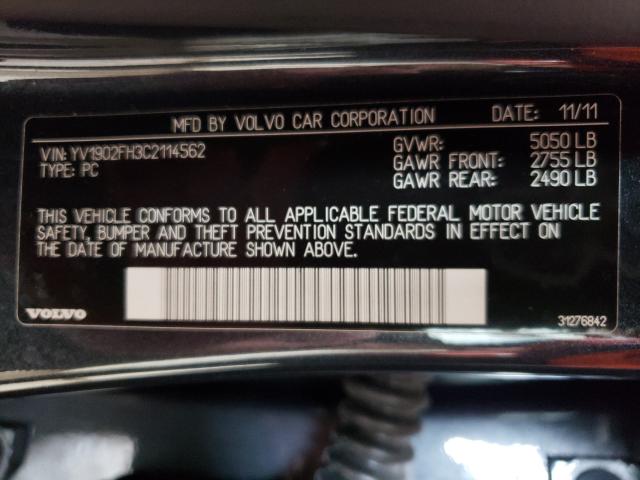 2012 VOLVO S60 T6 YV1902FH3C2114562
