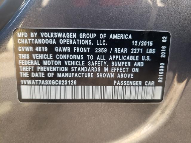 2016 VOLKSWAGEN PASSAT 1VWAT7A3XGC023126