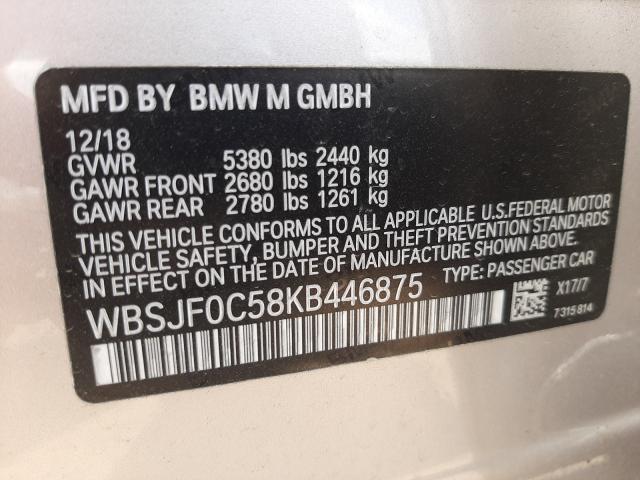 2019 BMW M5 WBSJF0C58KB446875