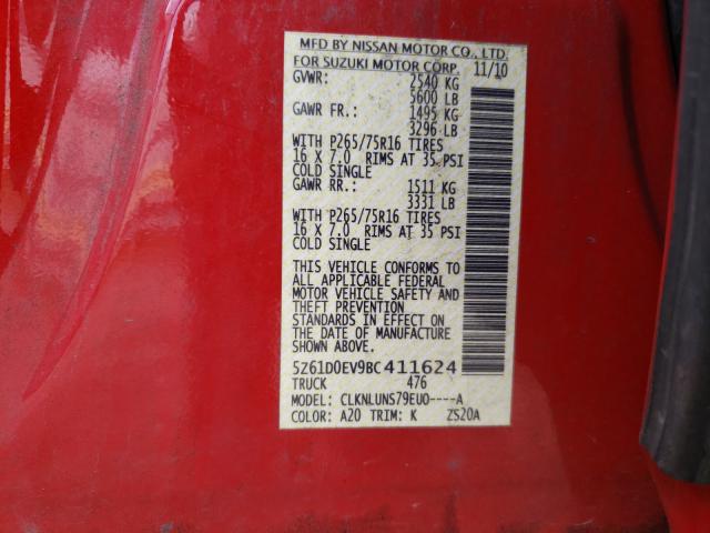2011 SUZUKI EQUATOR RM 5Z61D0EV9BC411624