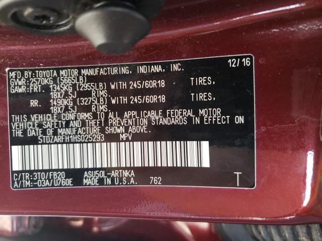 2017 TOYOTA HIGHLNDER 5TDZARFH1HS025293
