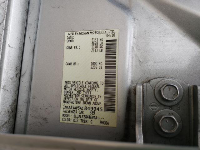 2010 NISSAN MAXIMA 1N4AA5AP5AC849945