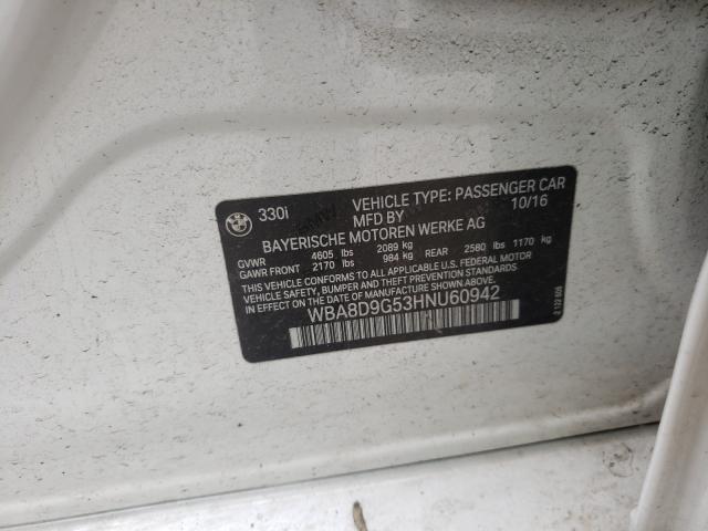 2017 BMW 330 XI WBA8D9G53HNU60942