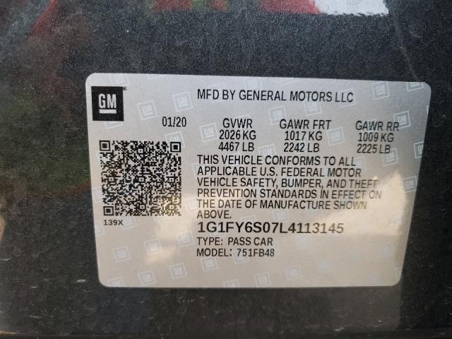 2020 CHEVROLET BOLT EV LT 1G1FY6S07L4113145
