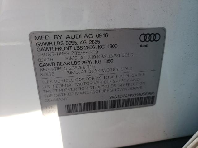 VIN WA1D7AFPXHA056986 2017 Audi Q5, Premium Plus S-... no.10