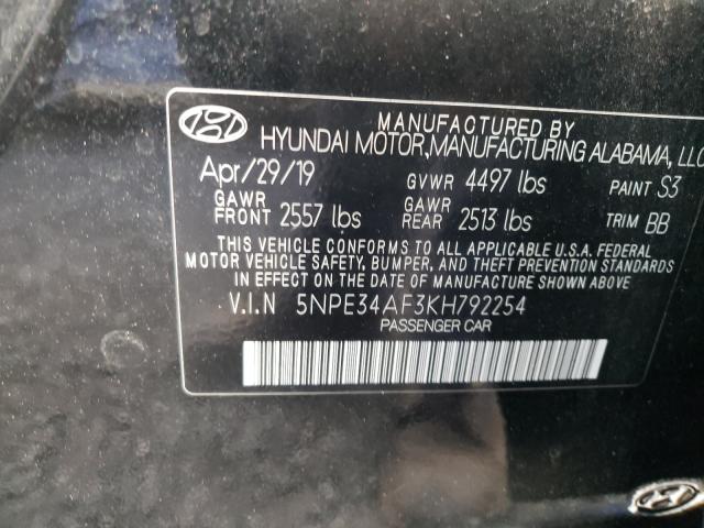 2019 HYUNDAI SONATA LIM 5NPE34AF3KH792254