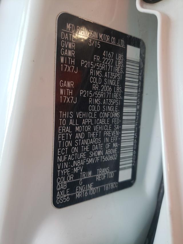 2015 NISSAN JUKE JN8AF5MV7FT560602