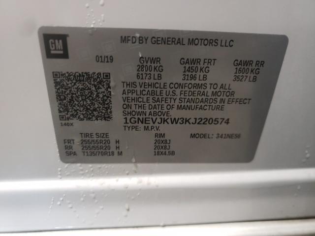 2019 CHEVROLET TRAVERSE H 1GNEVJKW3KJ220574